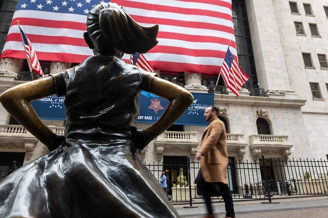 뉴욕 월스트리트  [로이터 연합뉴스 자료사진]