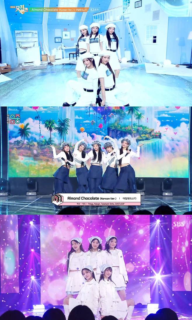 사진=아일릿 '뮤직뱅크', '쇼! 음악중심', '인기가요' 방송화면 캡처