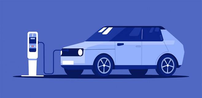 전기차가 충전되는 모습을 나타낸 그래픽. 게티이미지뱅크