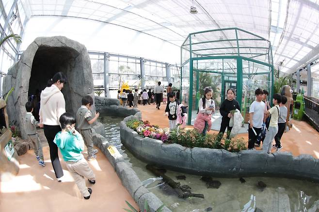 의령곤충생태학습관 관람하는 어린이들 [경남 의령군 제공. 재판매 및 DB 금지]