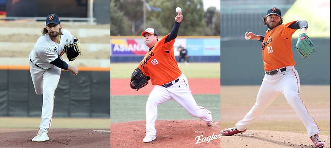 한화 이글스가 외국인 투수들의 호투로 개막전 선발 투수 결정을 미뤘다. 사진=정시종 기자·김민규 기자·한화 이글스 제공