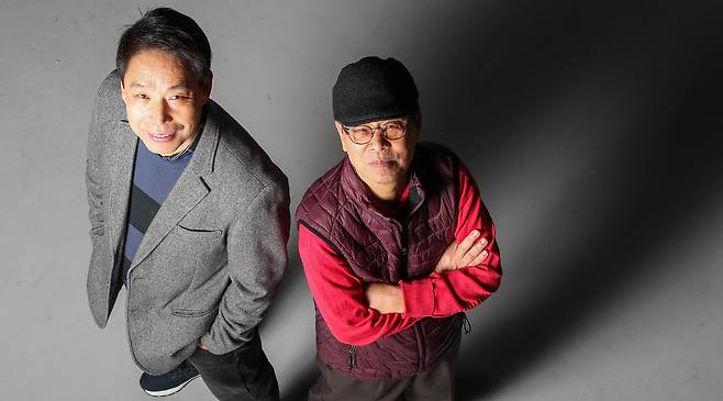 왕년의 축구중계 콤비 송재익(오른쪽) 캐스터와 신문선 해설위원. 중앙포토