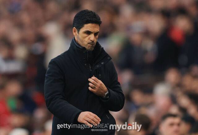 아스널 아르테타 감독. 벌써 3연속 2위에 머물것 으로 보인다. /게티이미지코리아