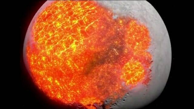 달 표면의 마그마 바다를 상상한 이미지 (출처=NASA 고다드 비행센터)
