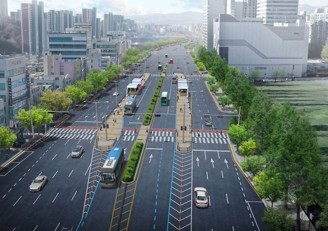 간선급행체계(BRT) 전용차로 조감도. 국토교통부 제공