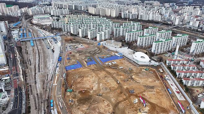 서울원아이파크 건설 공사 및 역세권 개발 사업이 진행되고 있는 광운대 일대. [윤병찬 PD]