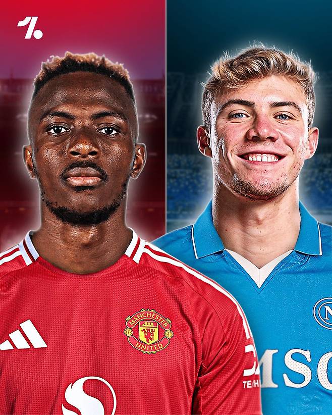 [스포츠조선 강우진 기자]맨체스터 유나이티드가 올여름 초대형 공격수 빅터 오시멘 영입을 위해 스왑딜(맞트레이드)을 준비 중이라고 알려졌다. 최우선 공격 타깃인 오시멘을 데려오기 위해 라스무스 호일룬이 스왑딜 대상으로 거론된다. 덴마크 공격수 호일룬은 지난 여름 아탈란타에서 맨유로 이적한 후 날카로운 득점력을 보여주지 못하고 있다. 사진=SNS