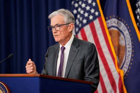제롬 파월 미 연방준비제도 의장이 19일(현지시간) 기자회견을 하고 있다. 연합뉴스