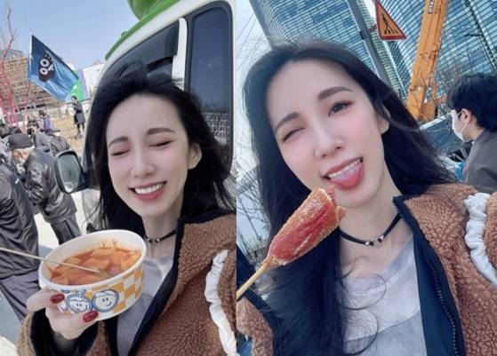 서울 광화문 광장에서 열린 윤석열 대통령 탄핵 촉구 집회 현장을 찾은 대만 배우 황차오신이 인스타그램에 올린 사진. 사진 황차오신 인스타그램 캡처