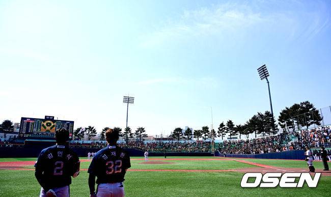 [OSEN=청주, 최규한 기자] 프로야구 두산-한화의 시범경기가 열린 청주구장. 2025.03.09 / dreamer@osen.co.kr
