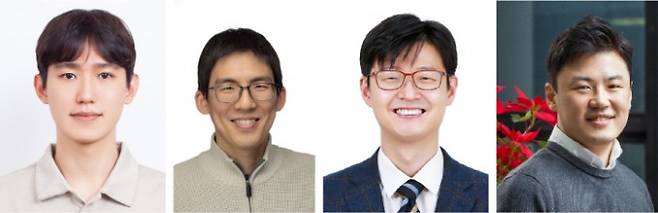 (왼쪽부터) 전효빈 서울대 기계공학부 연구원, 박근환 가천대 기계·스마트·산업공학부 교수, 선정윤 서울대 재료공학부 교수, 김호영 기계공학부 교수. 서울대 제공.