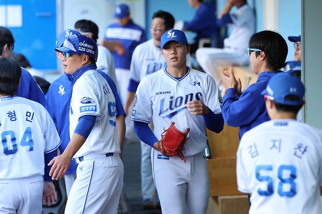 프로 무대 데뷔전을 치른 배찬승. 사진=삼성 라이온즈