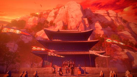 '퇴마록' 세계관 속 가상의 비밀 종교인 '해동밀교'(사진)의 전경이다. 3D 그래픽 작업물을 2D 애니메이션이나 카툰과 비슷한 느낌을 주는 '3D 카툰 렌더링' 작업을 통해 구현했다. 사진 로커스 스튜디오