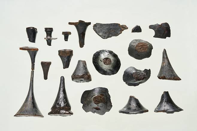 김해 봉황동 유적에서 출토된 옻칠 두형 그릇 일괄. /국립가야문화유산연구소