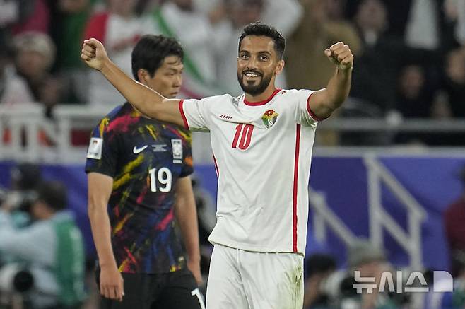 [알랴안=AP/뉴시스]요르단 공격수 무사 알타마리. 2024.02.06.