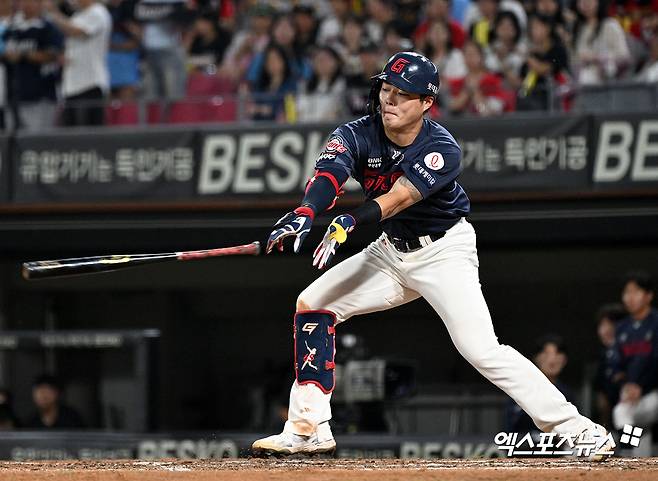 롯데 자이언츠 내야수 고승민이 지난 22~23일 LG 트윈스와의 2025 시즌 개막 2연전에서 8타수 무안타로 침묵했다. 사진 엑스포츠뉴스 DB