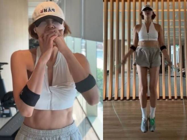 최은경이 줄넘기를 하고 있다. [사진=최은경 SNS]
