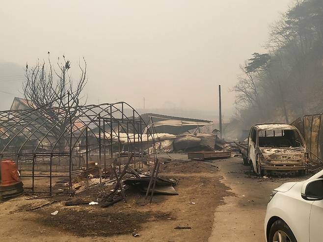 불에 탄 김선아씨의 집. 이승욱기자.