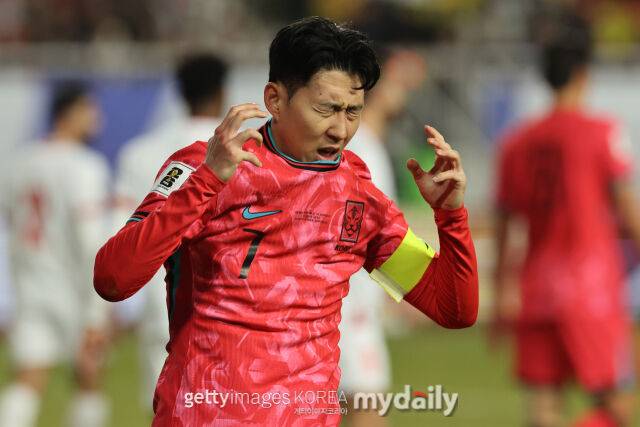손흥민이 괴로운 표정을 짓고 있다. /게티이미지코리아