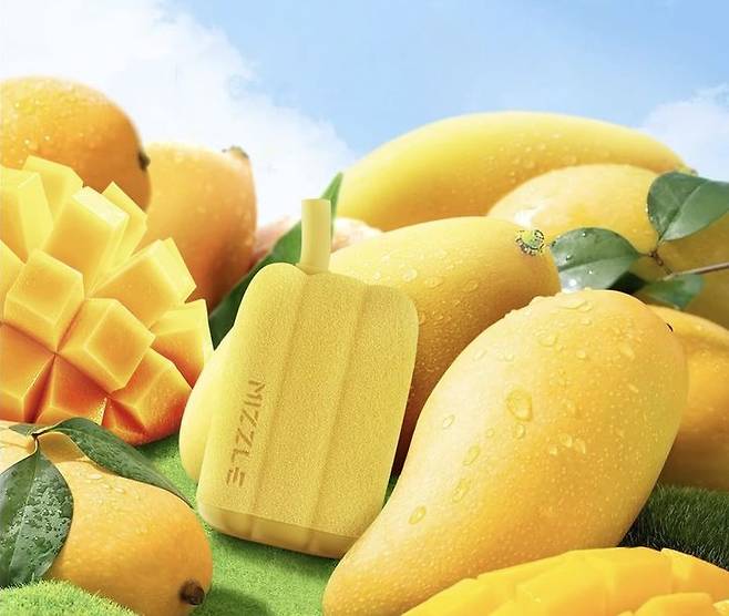 [서울=뉴시스] 망고 향이 나는 일회용 전자담배의 모습이다 (사진=페이스북 캡쳐) 2025.03.25.photo@newsis.com *재판매 및 DB 금지