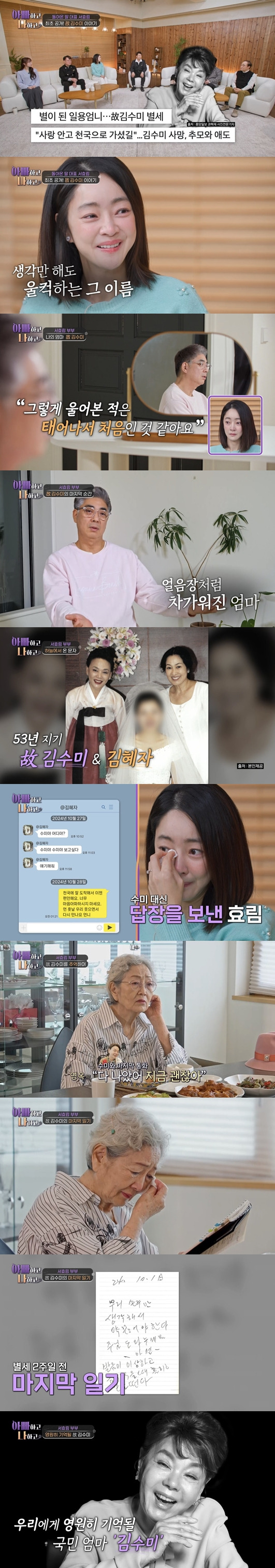 "수미야 어디야? 이담에 또 만나자" 김혜자, 하늘로 보낸 문자..시청자도 울었다