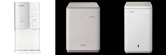 쿠쿠전자의 정수기와 음식물처리기.