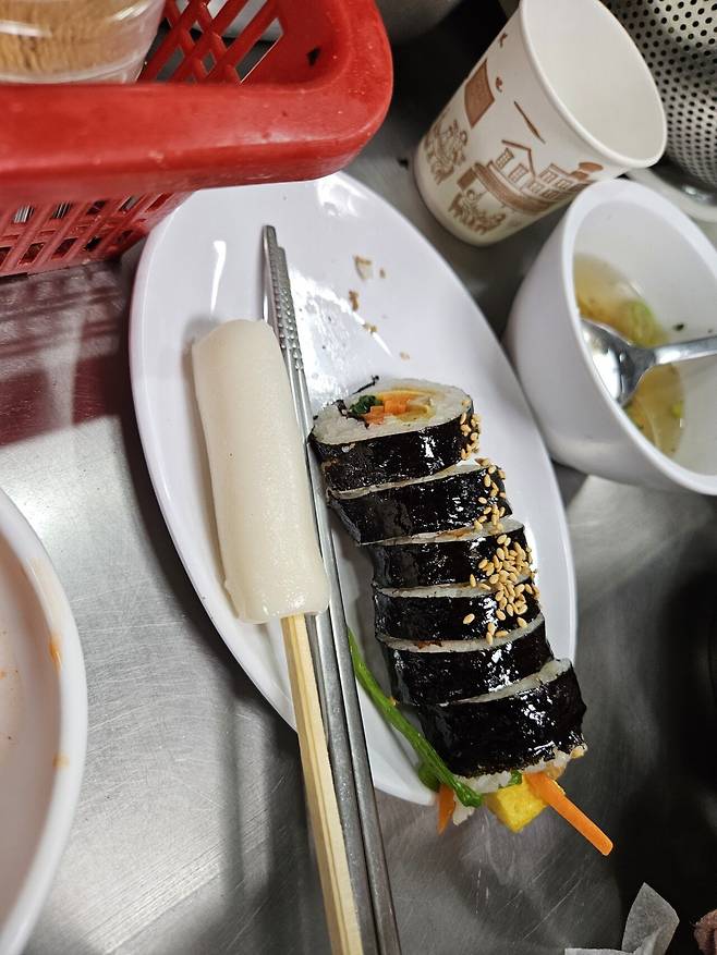 시장 수제비와 김밥