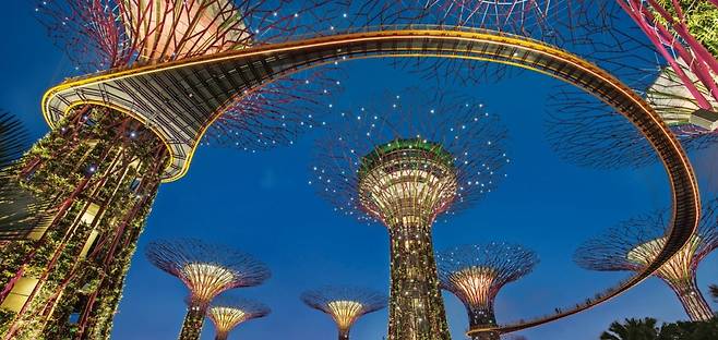 싱가포르 가든스 바이 더 베이에 적용된 멘데 가오루의 조명 디자인. /LPA 제공