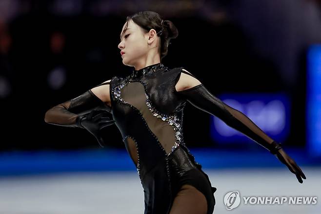 쇼트프로그램 연기에 나선 김채연 [EPA=연합뉴스]