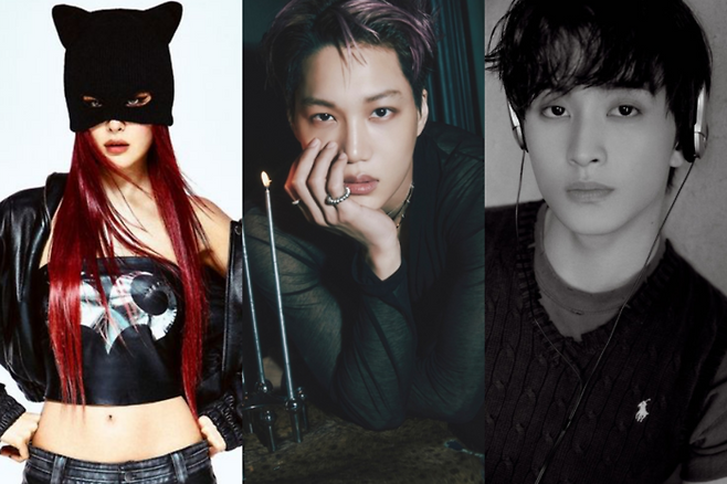 레드벨벳 슬기(왼쪽부터) 엑소 카이, 엔시티 마크. 사진 | SM