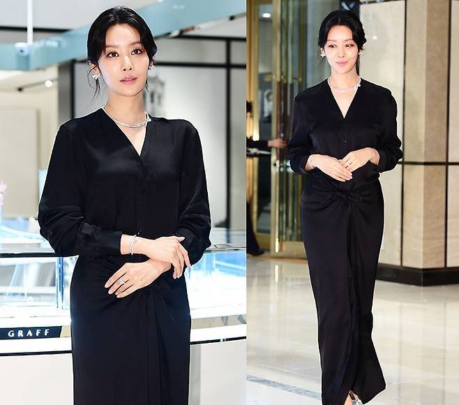 차주영이 절제된 블랙룩으로 도회적 매력을 완성했다.사진=김영구 기자