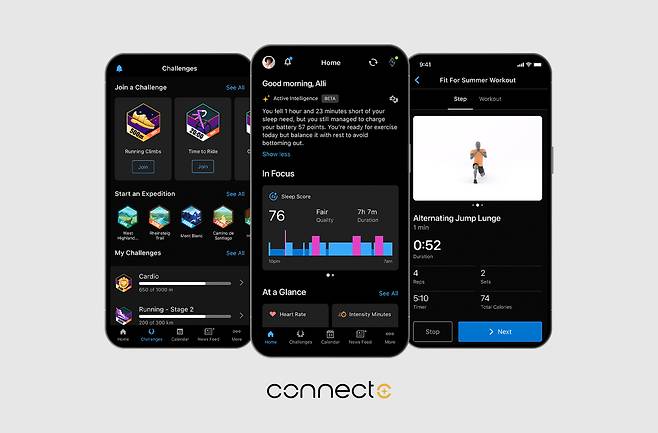 가민 커넥트 플러스’(Garmin Connect+) 애플리케이션 화면. [가민 제공]