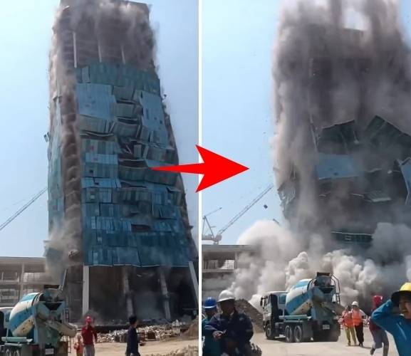 28일(현지시간) 오후 12시 50분경 미얀마 중부 내륙에서 규모 7.7의 지진이 발생했다. 이후 인접국인 태국 방콕의 한 건설 현장에서 아파트가 무너져 내렸다. 사진은 방콕 건설 현장에서 30층 높이 아파트가 무너져내리는 모습. 엑스 캡처