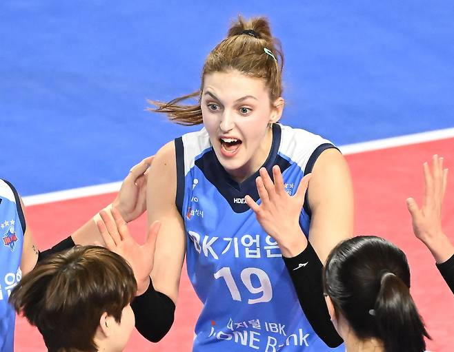 여자 프로배구 IBK기업은행의 외국인 거포 빅토리아 [한국배구연맹 제공. 재판매 및 DB 금지]