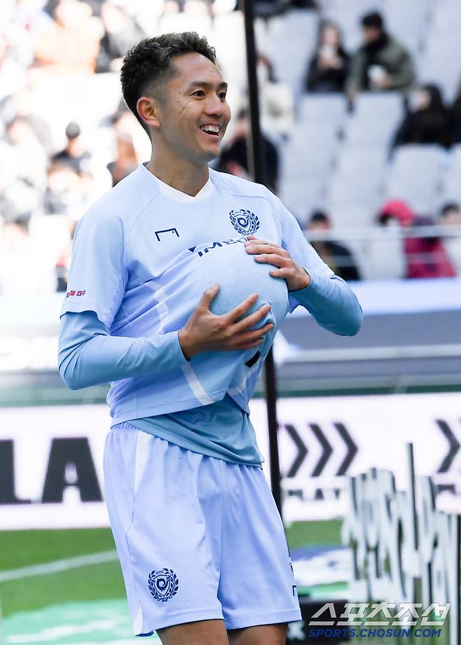 K리그1 FC서울과 대구FC의 경기가 29일 서울월드컵경기장에서 열렸다. 대구 요시노가 동점골을 넣은 뒤 환호하고 있다. 상암=박재만 기자pjm@sportschosun.com/2025.03.29/