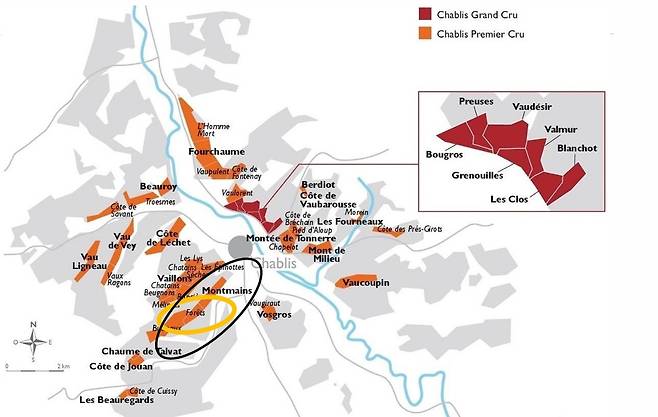 샤블리 좌안 포레와 그랑크뤼. BIVB