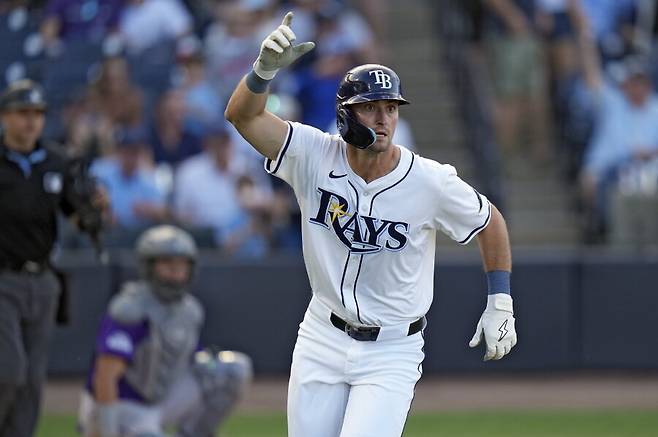 ▲ 탬파베이 레이스 카메론 마이스너 끝내기 홈런 ⓒ연합뉴스/AP