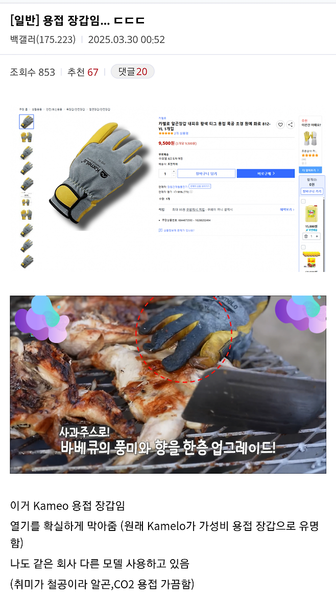Screenshot_20250330_032450_Chrome.png 백종원 바베큐 장갑 용접장갑인데?
