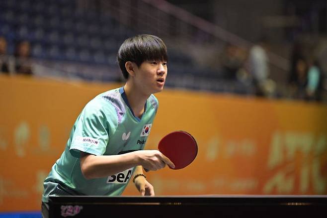 [서울=뉴시스] '2024 아스타나 아시아탁구선수권대회' 남자 단식 동메달을 수확한 오준성(미래에셋증권). (사진=대한탁구협회 제공) *재판매 및 DB 금지