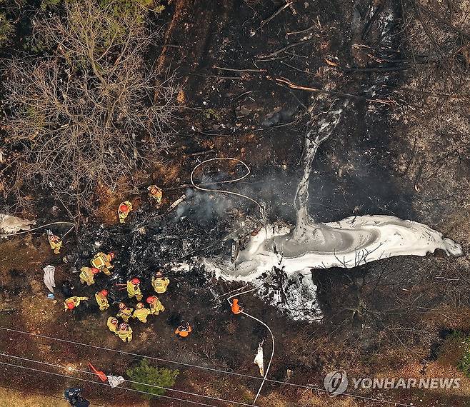 전소된 추락 헬기 [촬영 손형주]