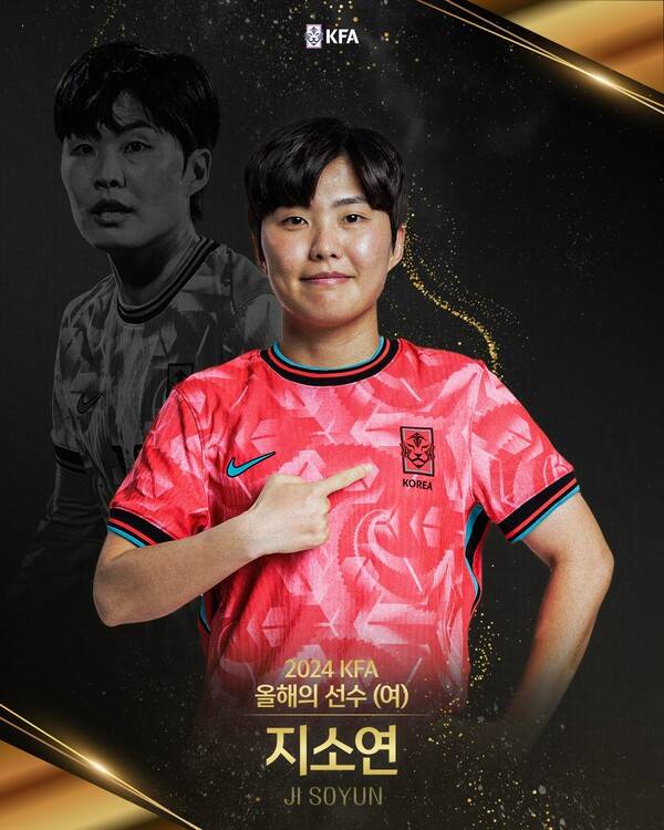 KFA 올해의 선수상을 수상한 지소연. 사진┃KFA