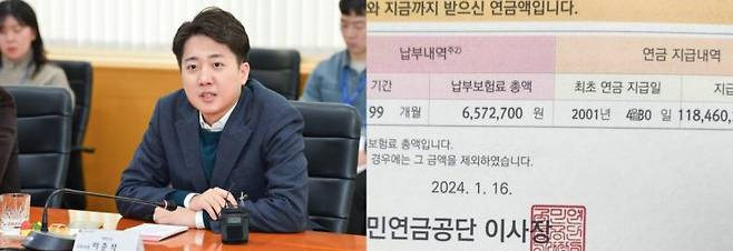 이준석 개혁신당 의원이 국민연금 구조를 두고 "미래의 세금과 재정 부담을 떠넘겨 현재의 표를 얻는 복지 정책을 실행한다면 폰지사기와 다를 바 없다"고 비판했다. 이준석 페이스북