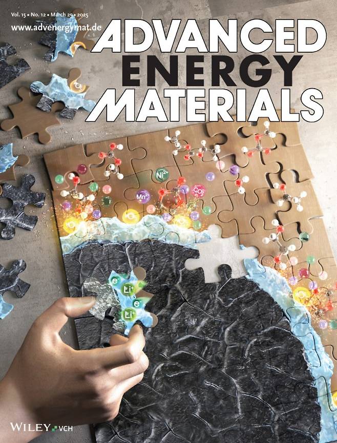 국제 학술지 ‘어드밴스드 에너지 머티리얼즈‘에 실린 연구팀의 표지 논문. 포스텍 제공.