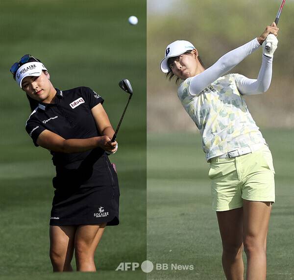 김효주 프로가 우승을 차지한 2025년 미국여자프로골프(LPGA) 투어 포드 챔피언십 프리젠티드 바이 와일드 호스 패스에 함께 출전한 LPGA 투어 루키 윤이나 프로, 일본의 바바 사키. 사진제공=ⓒAFPBBNews = News1