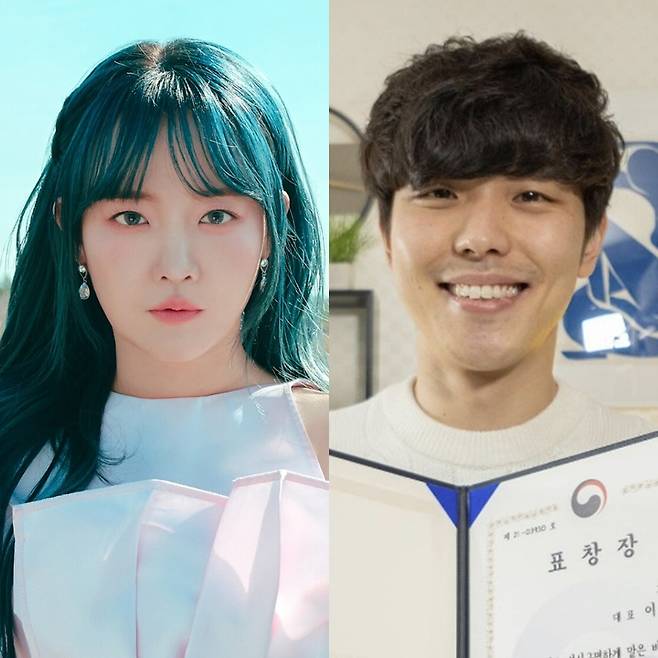 ▲ 윤하(왼쪽)와 남편인 유튜버 과학쿠키. 제공| C9엔터테인먼트, 과학쿠키 인스타그램