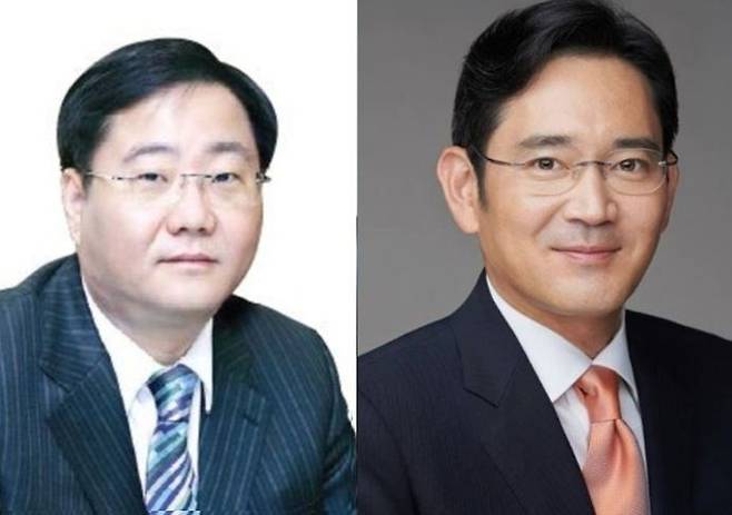 좌측부터 사진설명: 정몽진 KCC 회장과 이재용 삼성전자 회장. 각 사 취합.
