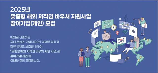 보호원 맞춤형 해외 저작권 바우처 지원사업 참여기업 모집. 보호원 제공