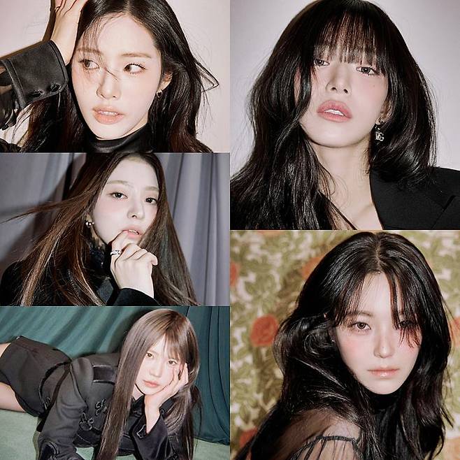 (왼쪽 상반부터 시계방향으로) 박지원, 이채영, 백지헌, 송하영, 이나경. 사진=어센드 공식 SNS 캡처.