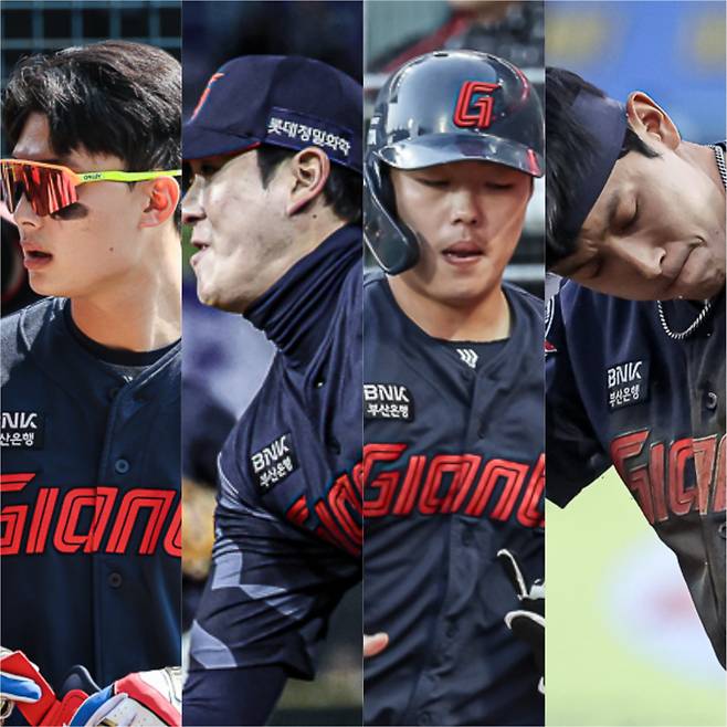 2025시즌 초반 고전하고 있는 롯데 자이언츠 젊은 야수들. 사진=롯데 자이언츠
