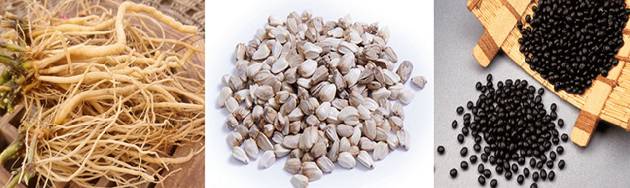 오 원장은 '우슬' '홍화씨' '쥐눈이콩' 조합이 관절에 좋다고 적극 추천했다. 사진은 왼쪽부터 우슬, 홍화씨, 쥐눈이콩. [사진=연수구청, 램프쿡, 한국한의약진흥원]